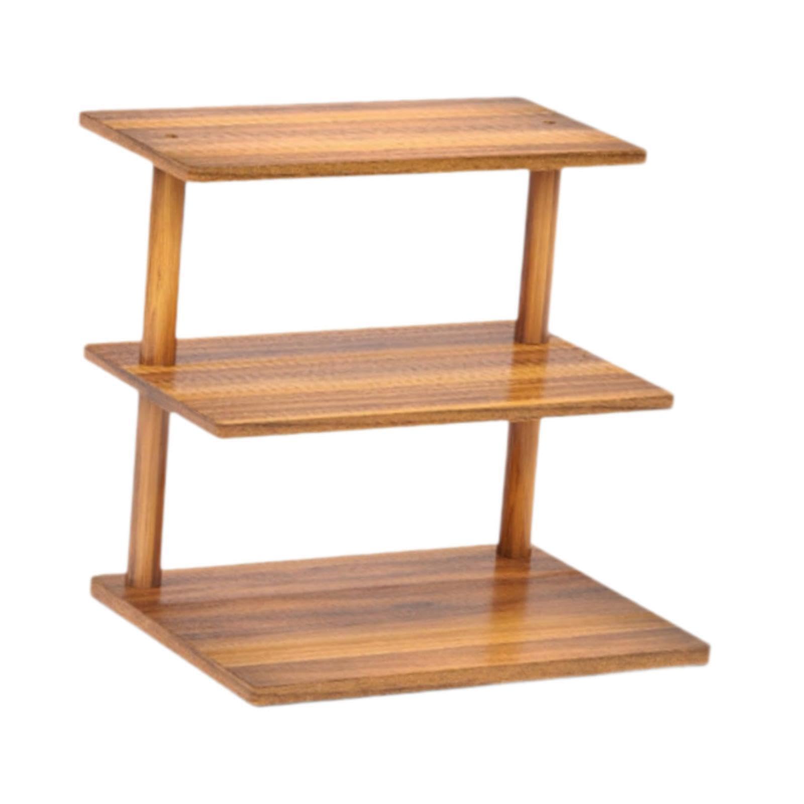 Présentoir à gâteaux à étages en bois rustique 3 niveaux, idéal pour présenter gâteaux, biscuits et bonbons lors de fêtes. Ce présentoir