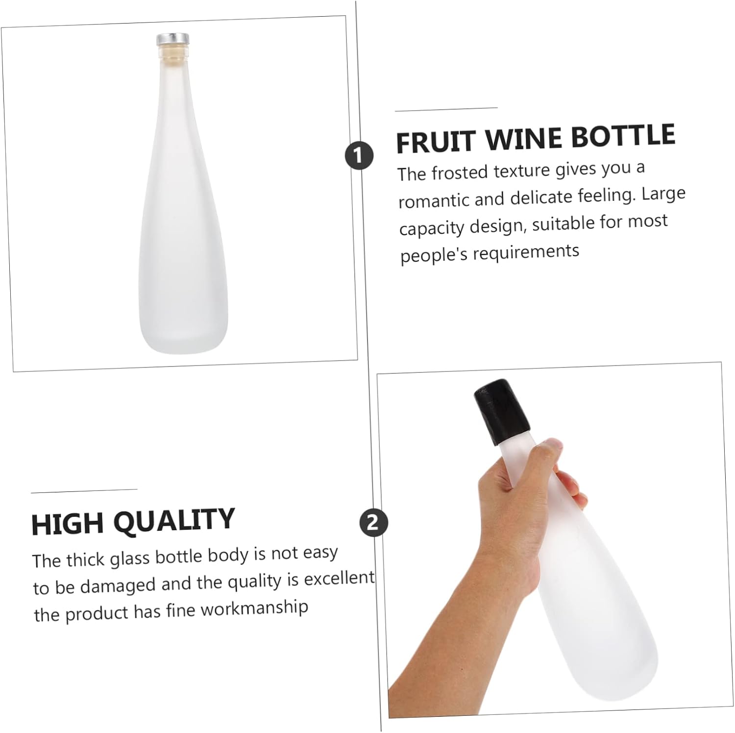 NOLITOY 1pc Frosted Wine Bottle for Fruit Wine Storage Elegant Brewing Bottle Storage Box for Home Brewing and Parties