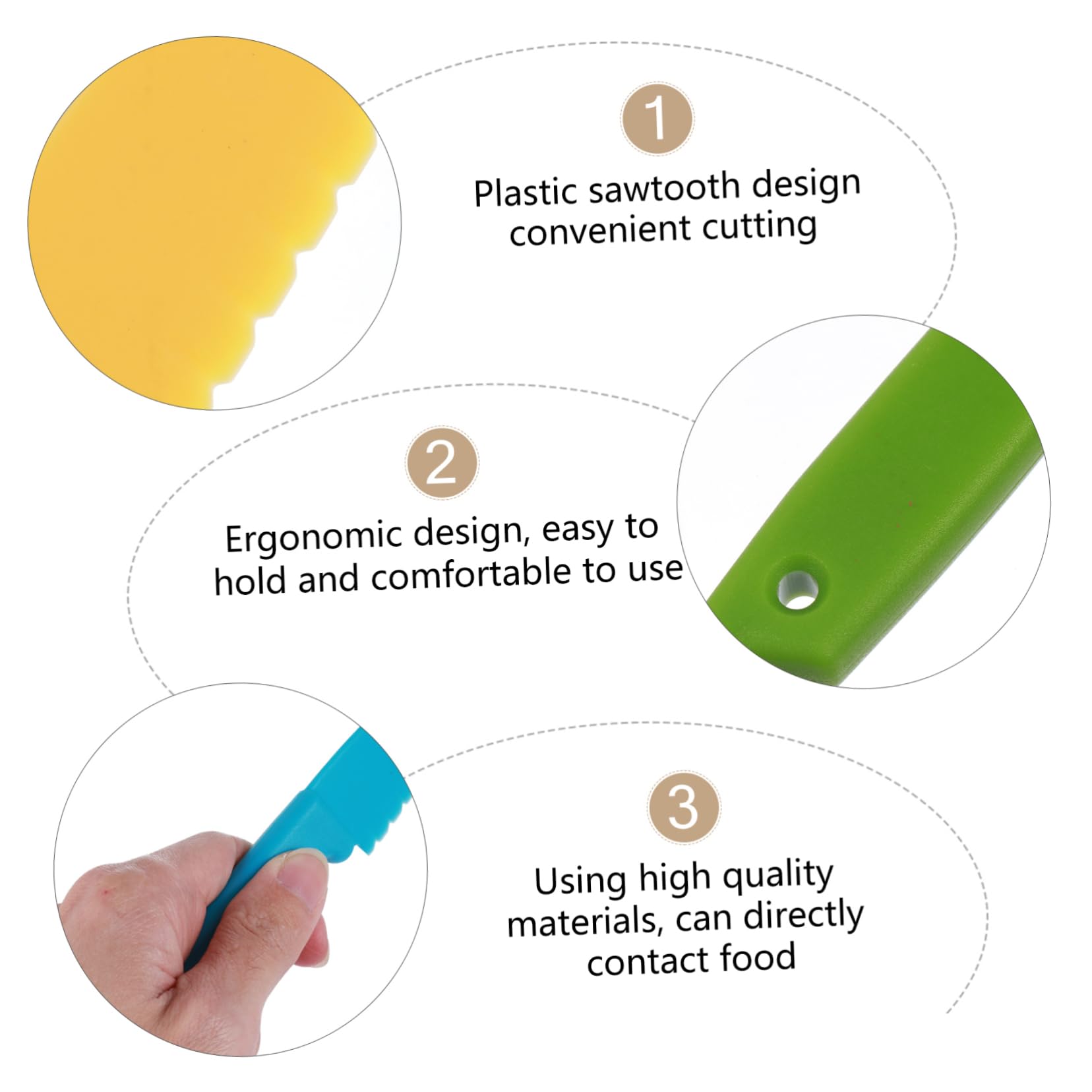 STOBAZA Plastic Kids Bread Cutters 6 Pcs Children Fruit Cutters Safe Kid-friendly Cake Knife Set