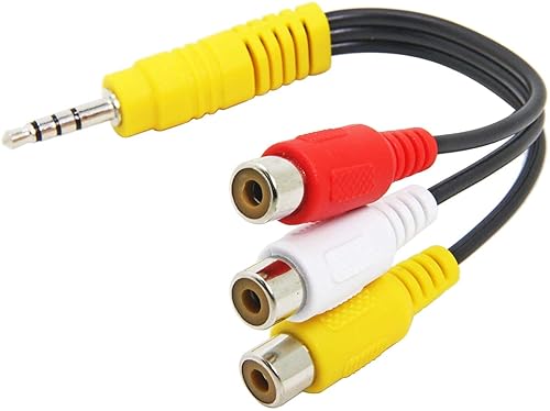 Miniatura 7 de Cable adaptador de componente AV macho a 3 RCA hembra de 0.138 in para TCL TV, adaptador Ancable AV de 6 pulgadas de 0.138 in a adaptador divisor de