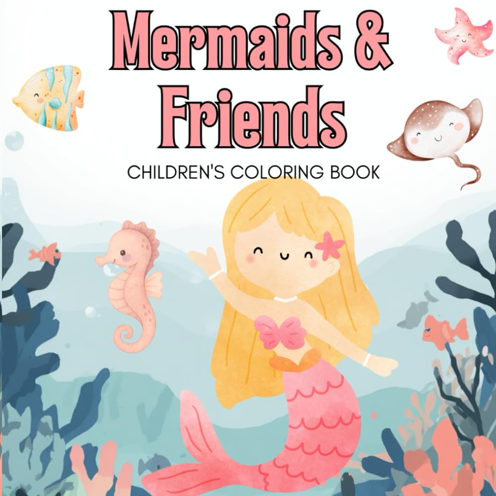 Mermaids and Friends: Childrens Coloring Book