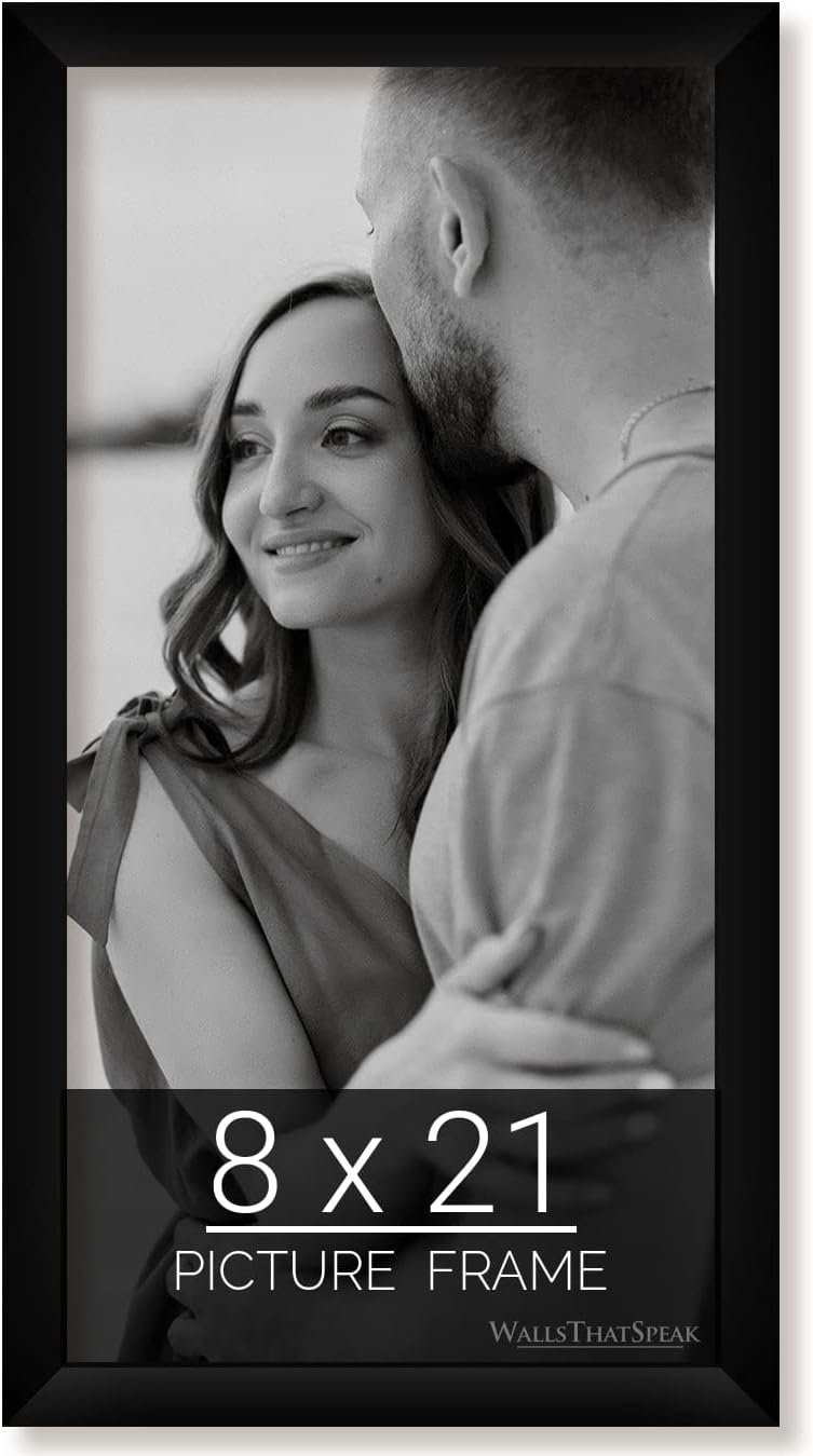 wallsthatspeak 8x21 Black Picture Frame for Puzzles Posters Photos or Artwork