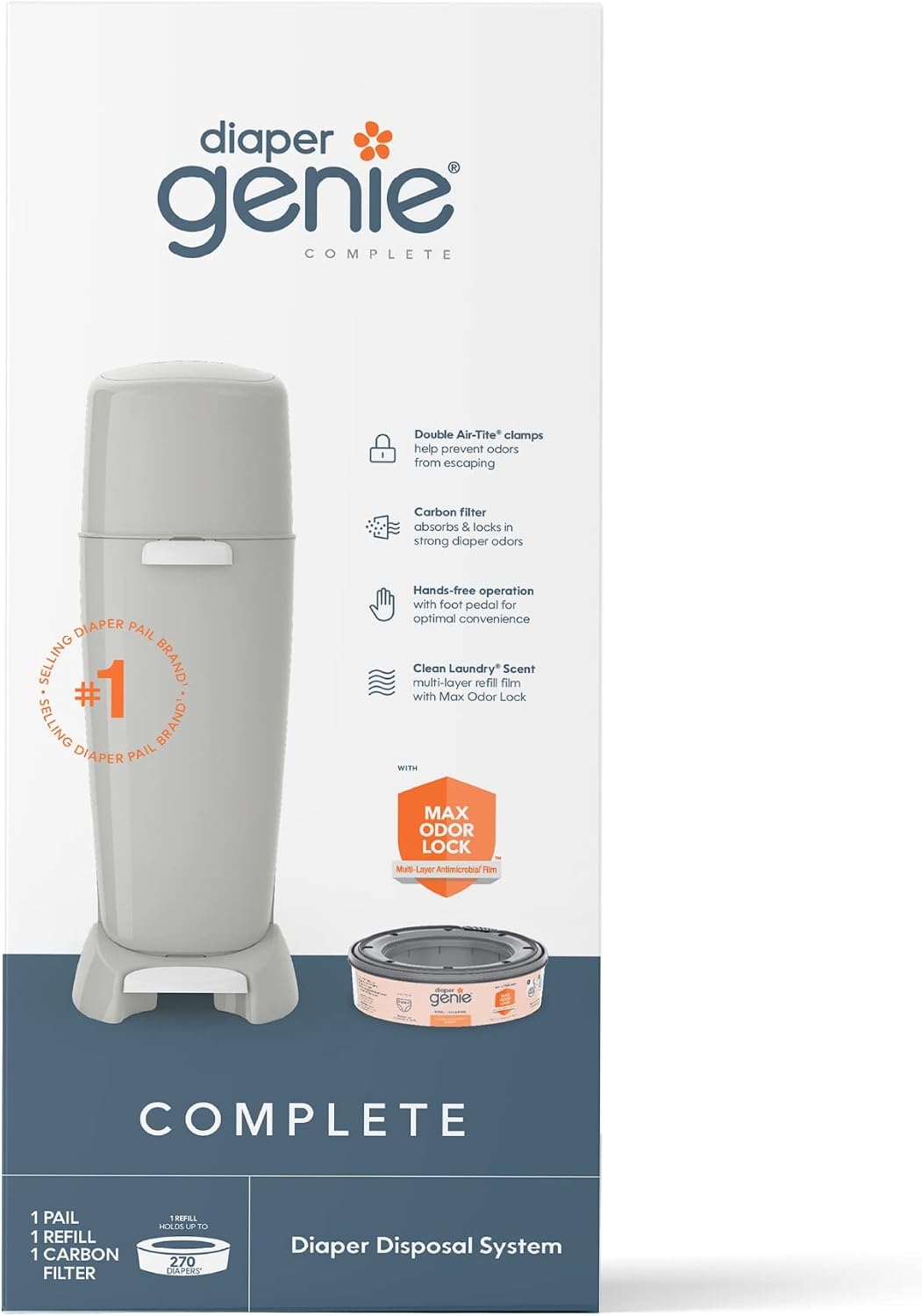 Diaper Genie Complete Pail with Antimicrobial Odor Control