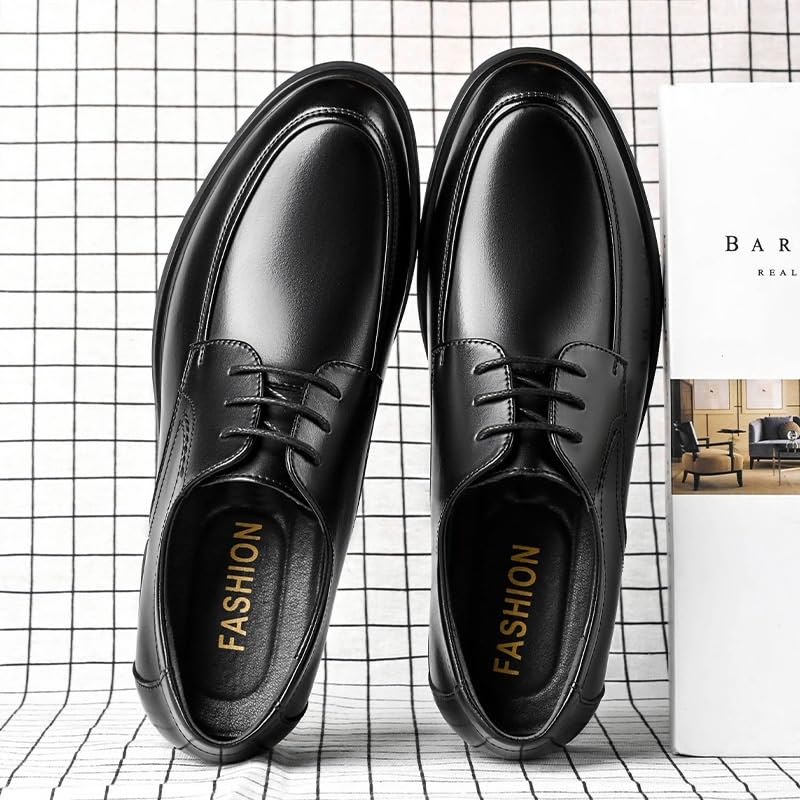 Men's Business Formal Leather Shoes Pointed Toe Lace-up Oxford Work Shoes Slip Resistant Rubber Wear-Resistant Comfortable Casual Shoes for Men3