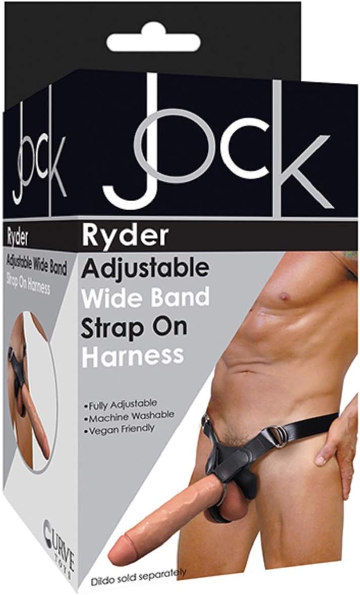Ryder Adjustable Wide Band Strap-On Harness Black