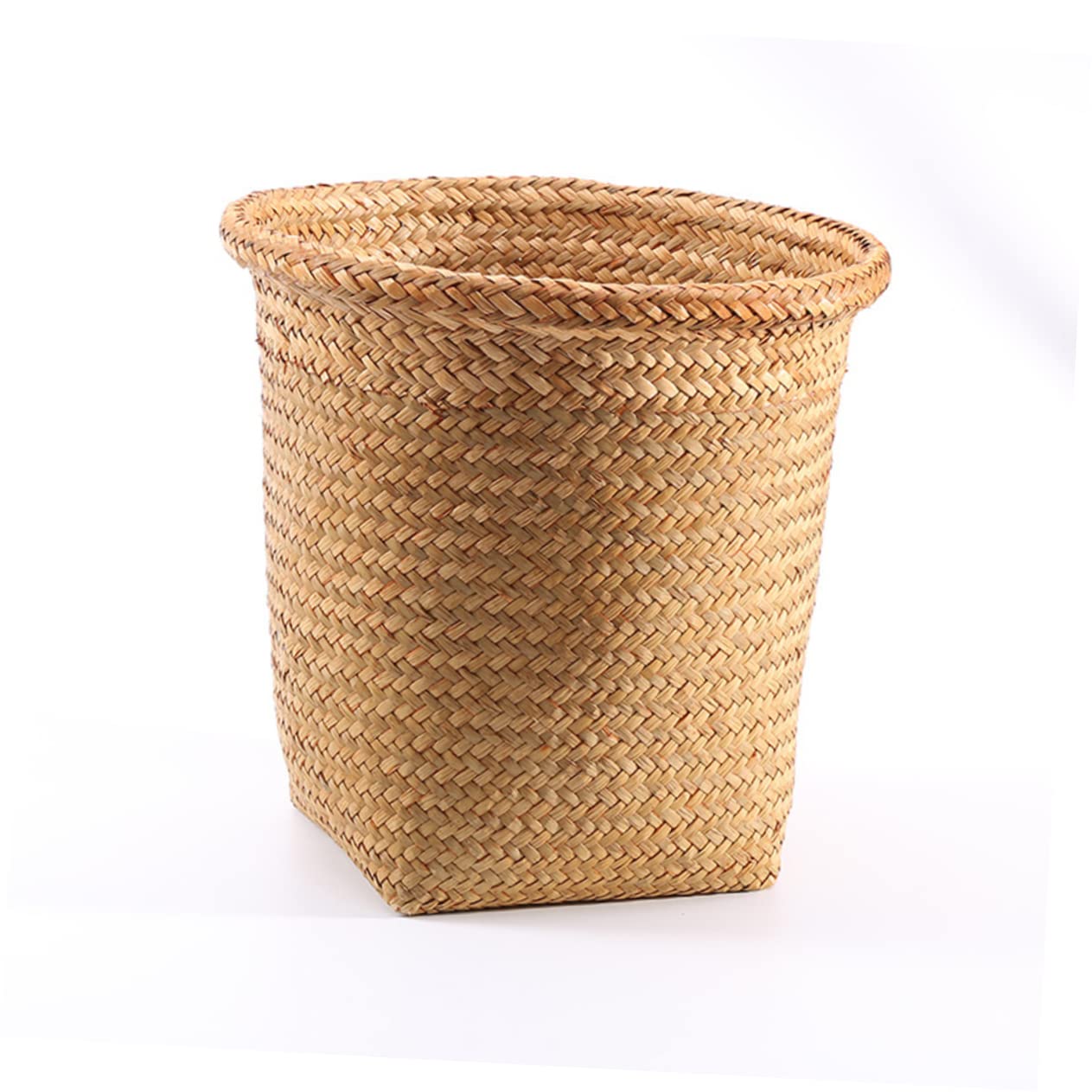 Beavorty 2pcs Decorative Woven Wastebasket Round Trash Bins for Bedroom and Home Organization Stylish Storage Baskets for Multi-Purpose Use
