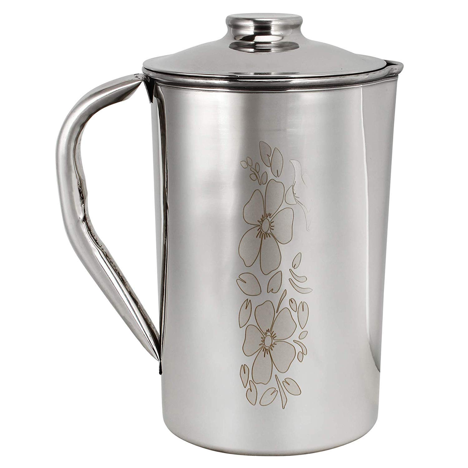 Copper Master: Stainless Steel Jug with Outside Lid and Laser Design 1500 ml Capacity Dining & Tableware