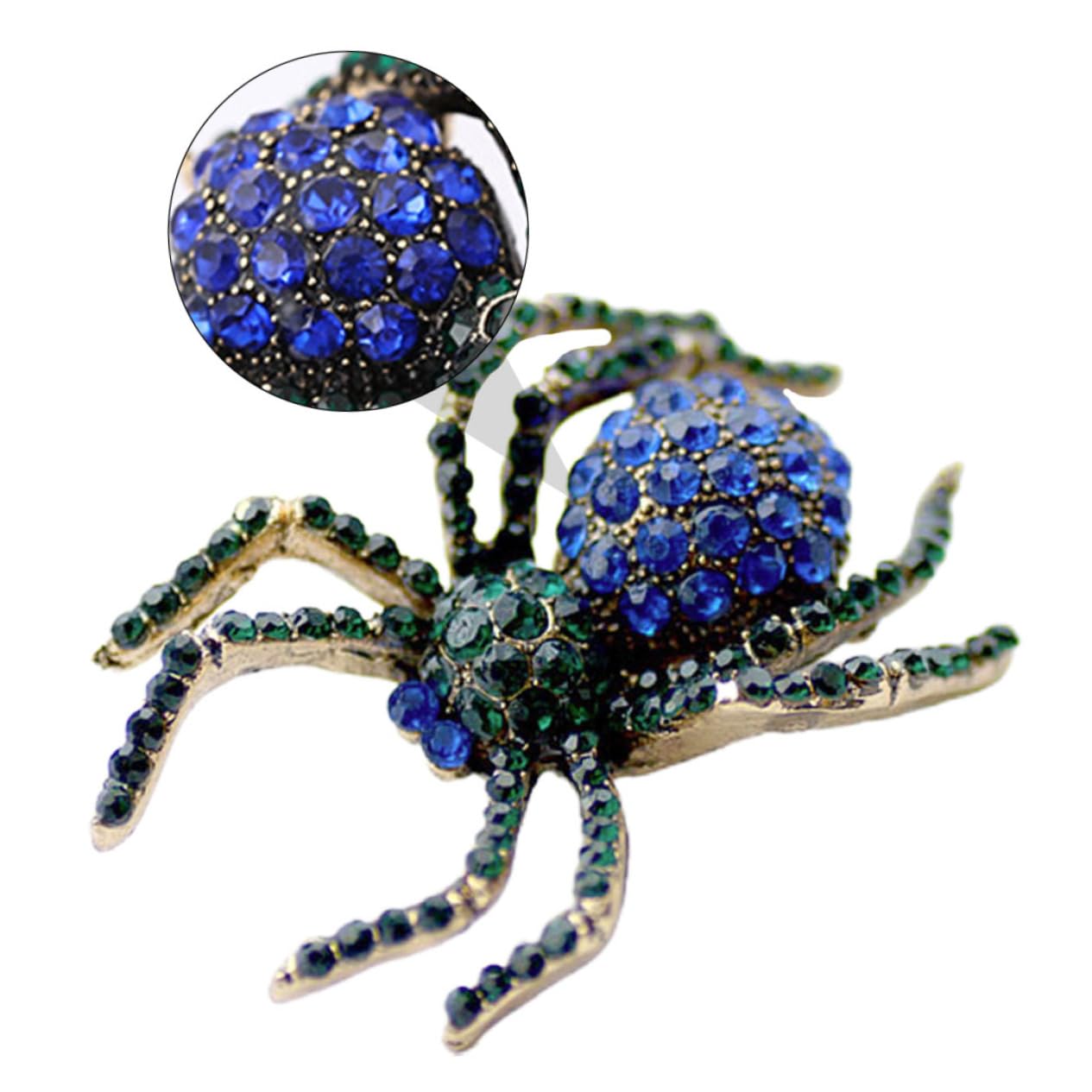 Broche araignée vintage zircon rouge, le cadeau rétro idéal