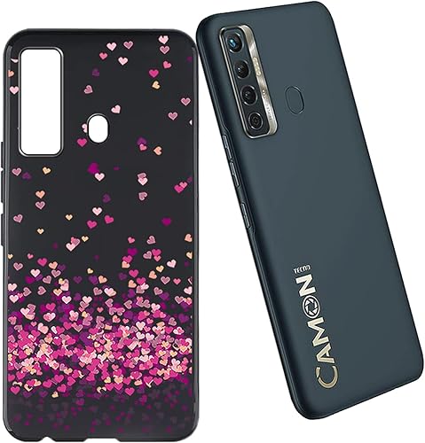 Para Tecno Camon 17, carcasa de silicona suave negra flexible de goma para teléfono de TPU para Tecno Camon 17 -Mucho amor, mucho amor - WM85, (6.6