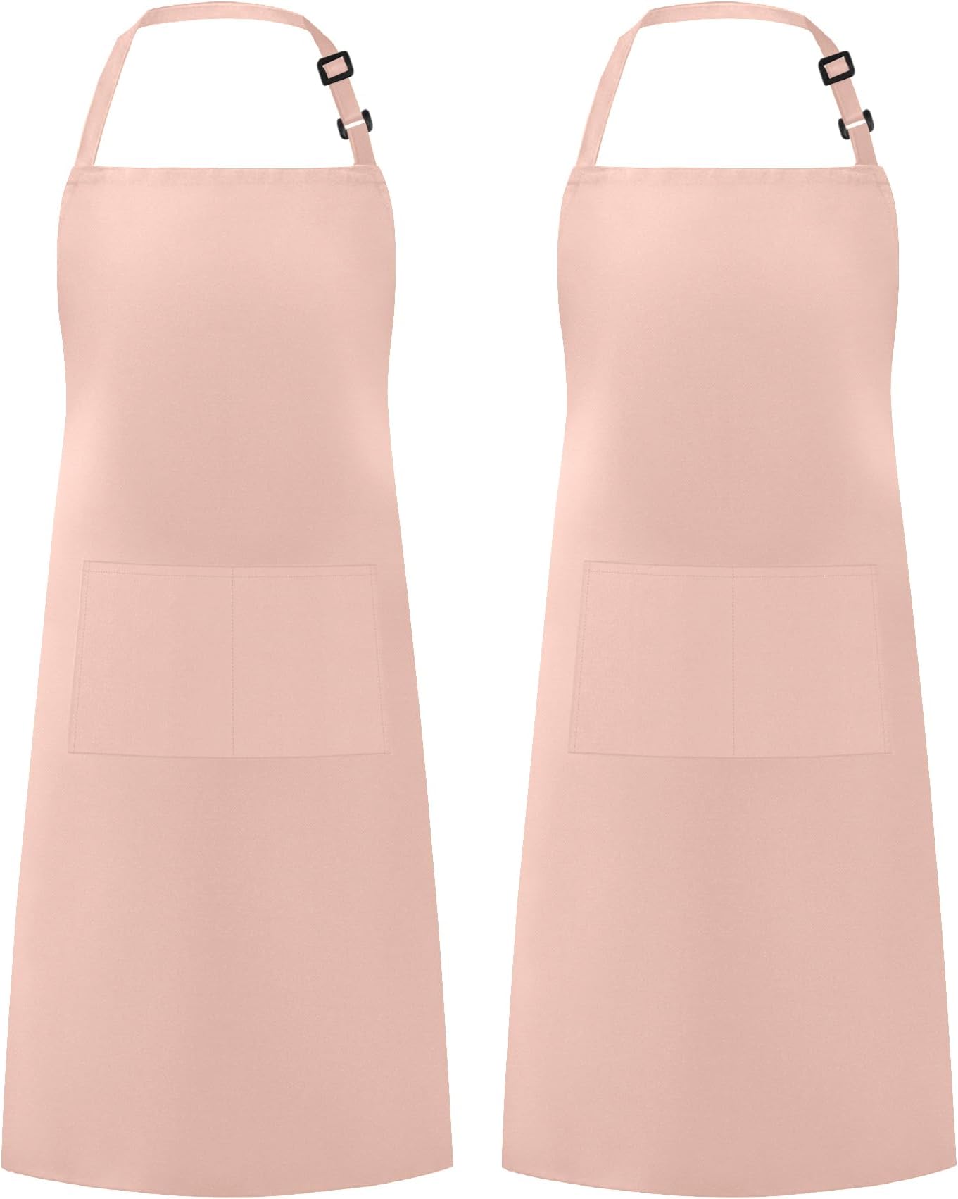 Adjustable Bib Apron with 2 Pockets Cooking Kitchen Aprons for Women Men Chef