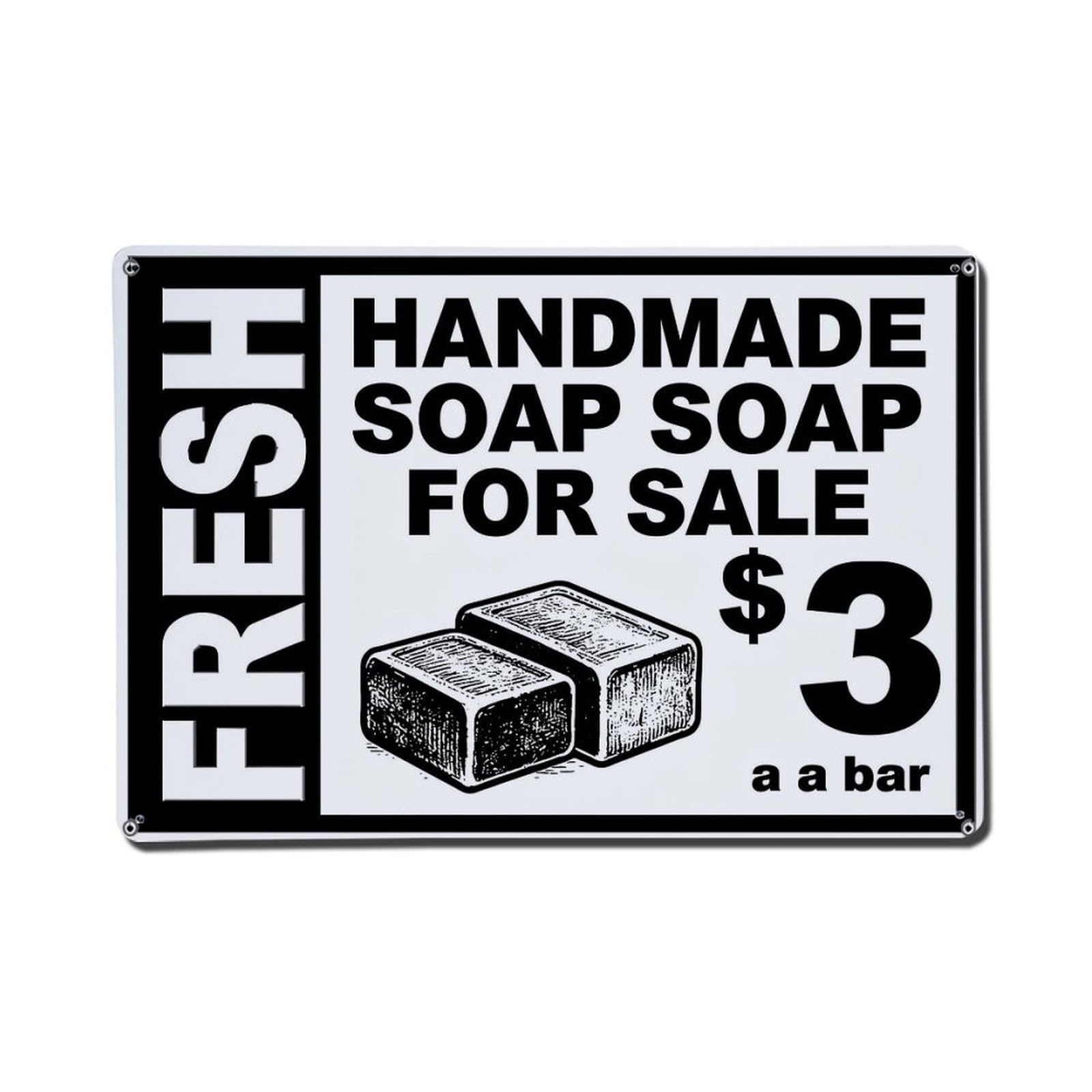Fresh Handmade Soap For Sale Tin Sign Metal Poster Vintage Metal Signs for Home Man Cave Bar Cafe Kitchen laundry room Wall Decorations Gift 8x12Inch