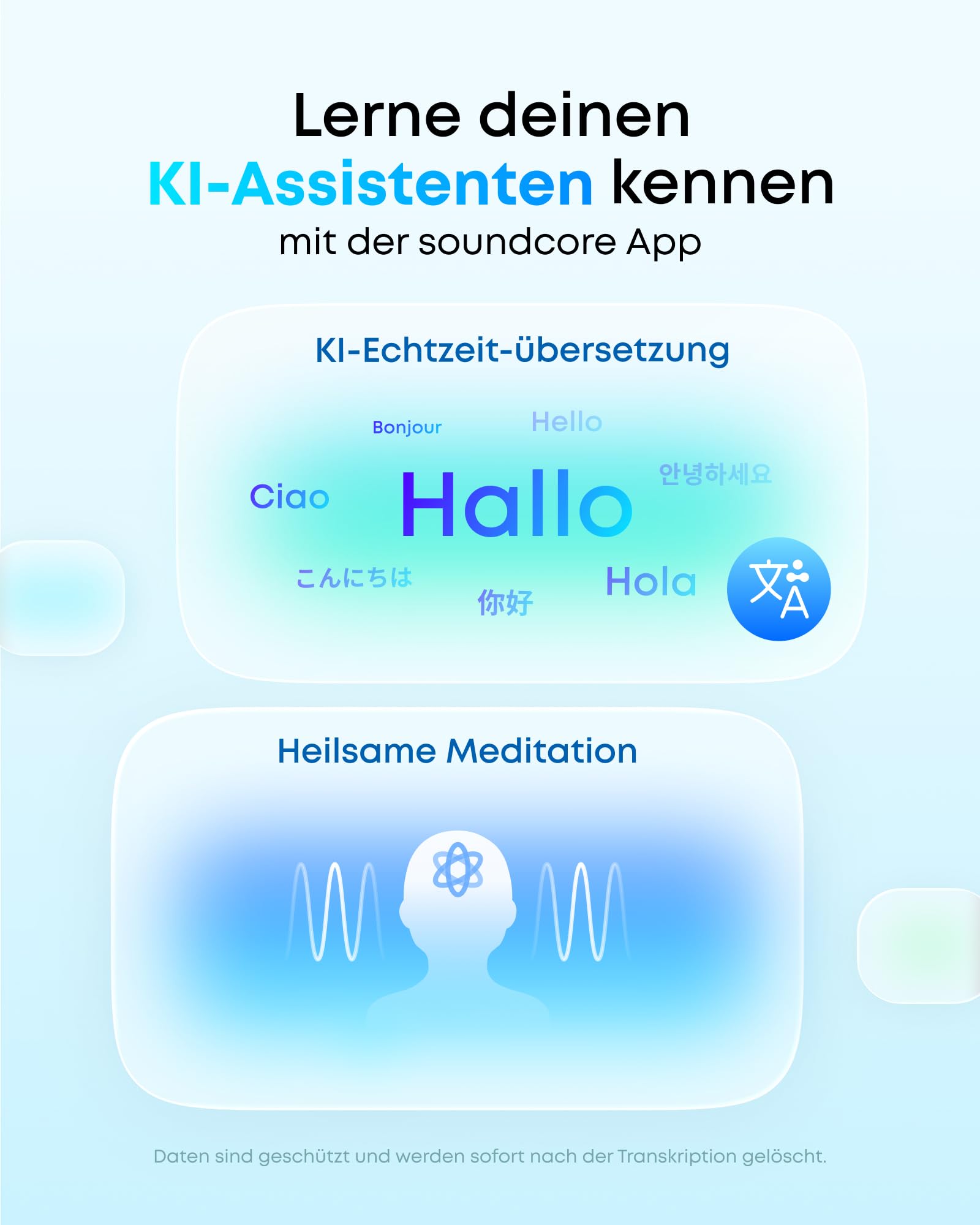 soundcore C50i by Anker, Open-Ear Kopfhörer, Clip-On Earbuds, Ultra-bequem, Open-Ring Design, 12mm Treiber für kraftvollen Bass, klare Anrufe mit KI, KI-Echtzeit-Übersetzung, fester Halt, Hi-Res, IP55