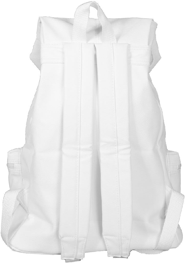 AM Landen Synthetic Leather Backpack Multifunction Backpack Weekend Bag (White)