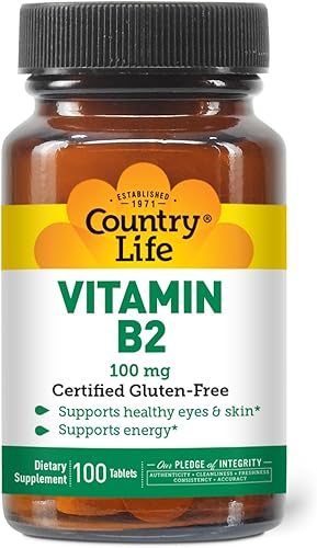 Miniatura 7 de Country Life Vitamina B-6, apoya la energía y el sistema nervioso, 100 mg, 100 cápsulas veganas, certificado sin gluten, certificado vegano,