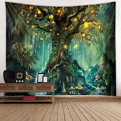 Forest Tapestry Home Decor Landscape Tapestry Living Room Bedroom Decoration Tapestry Magic Tapestry Curtain (Old Tree, 78''L×60''W)
