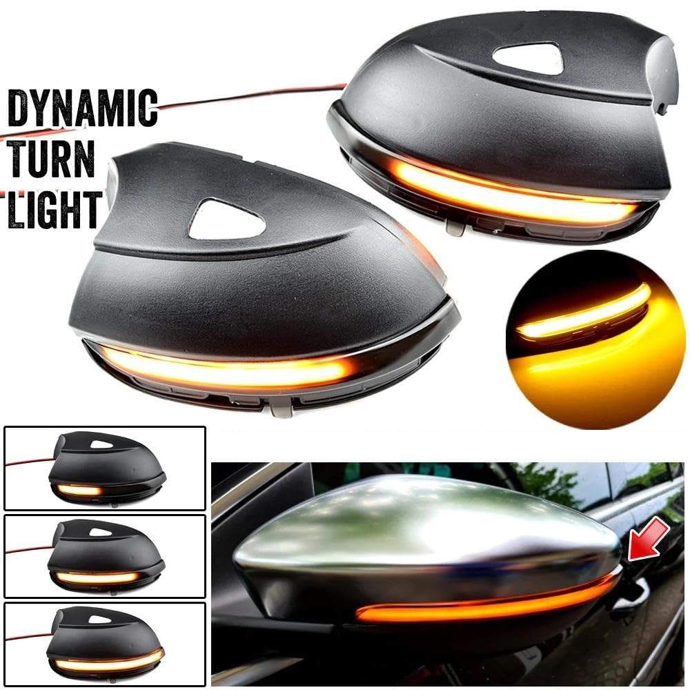 Luz Intermitentes Para VW Para Passat B7 CC Para Scirocco MK3 Para Jetta MK6 Para EOS Para Beetle R LED Señal Giro Dinámica Intermitente Secuencial Luz Indicadora Indicador Retrovisor Espejo ( Color :