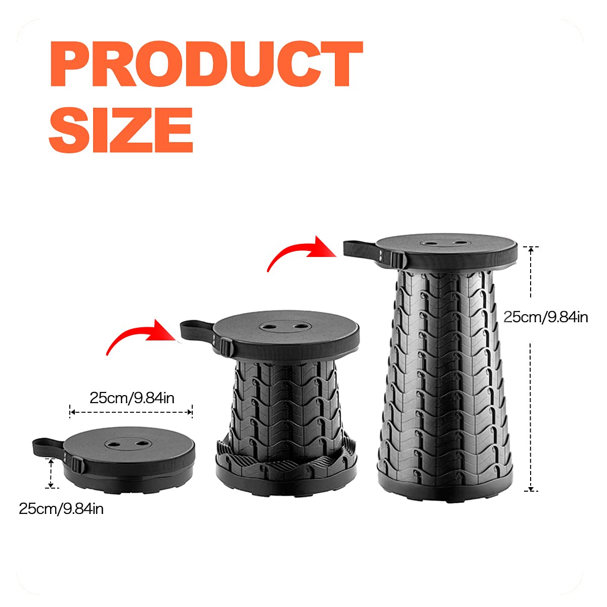 Yexati Aggiornato 4PCS Sedia Portatile Con Capacità di Carico 180KG, Sgabello Pieghevole Portatile Dotato di Cuscino Morbido, Sedile Portatile Ideale Per Attività Indoor e Outdoor
