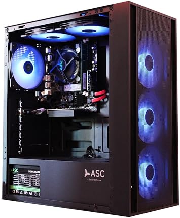 ASC TECHNOLOGY Gaming PC Bundle, i7-3770 3.90GHz, 16GB RAM, GT 730 2GB, 256GB SSD + 1TB HDD, 500W 80+ PSU, Black 6 Fan RGB Gaming Case, WiFi, Windows 11, 22 Monitor Bundle,