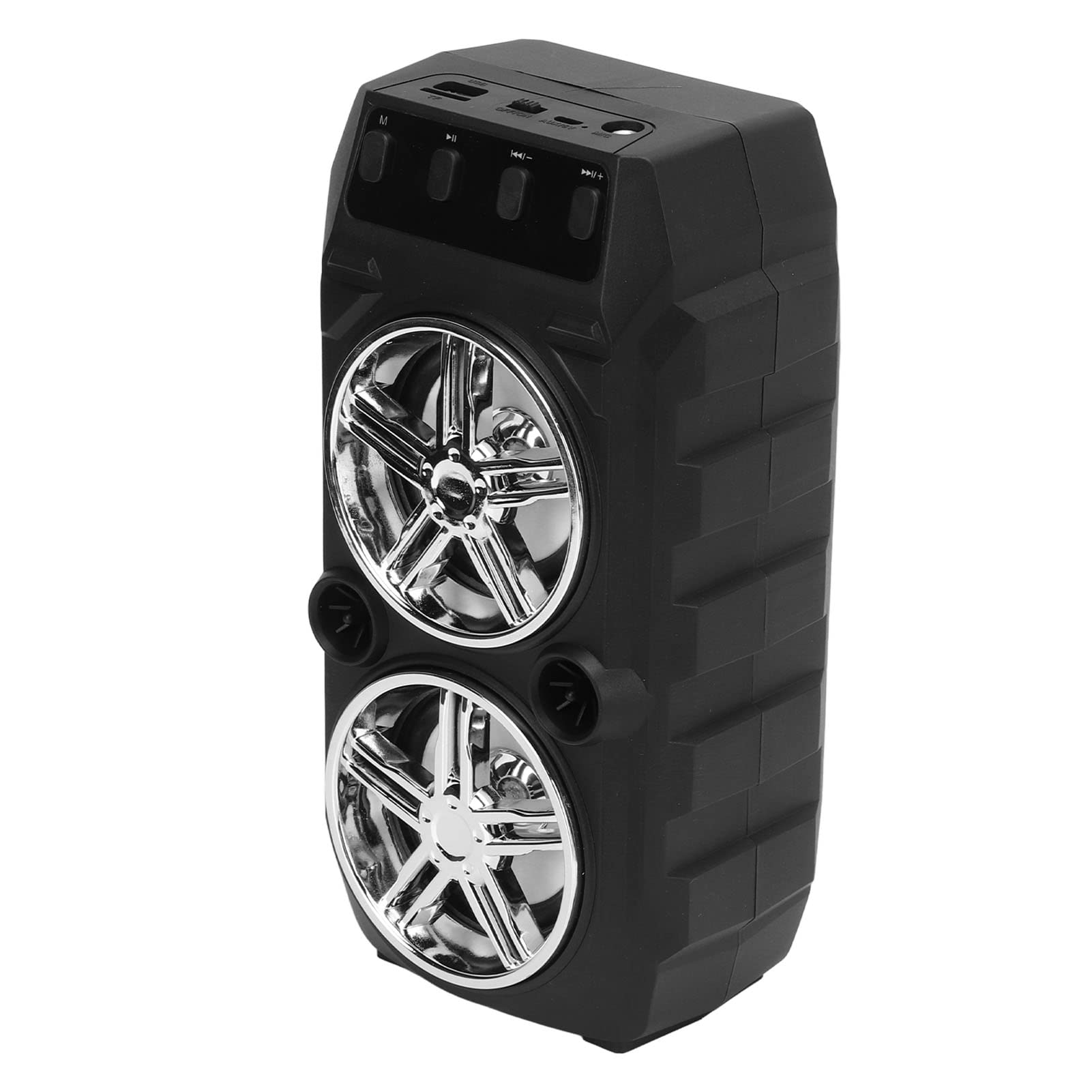Altoparlante Bluetooth portatile esterno con doppio subwoofer ad alto volume U Disk Scheda di memoria per campeggio grigio argento