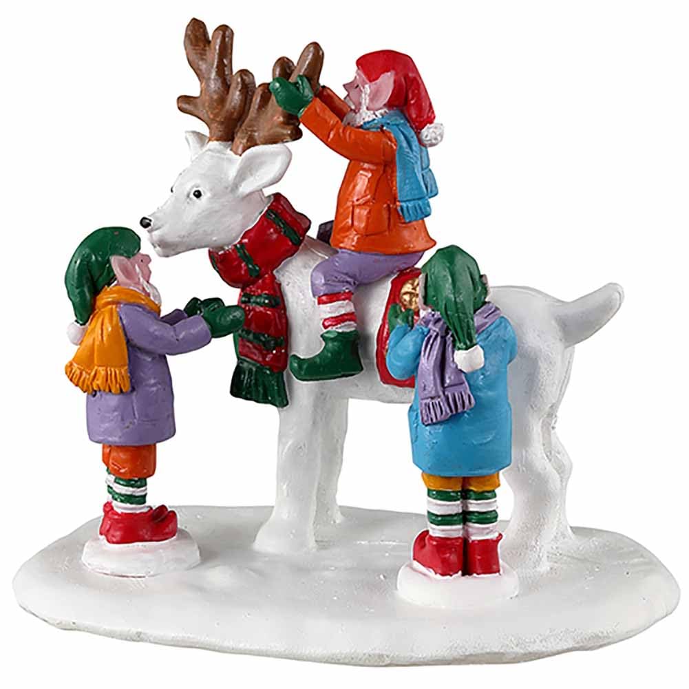 Lemax- Santa's Wonderland Accessory: Reindeer Snowman, Multicolore, 33629