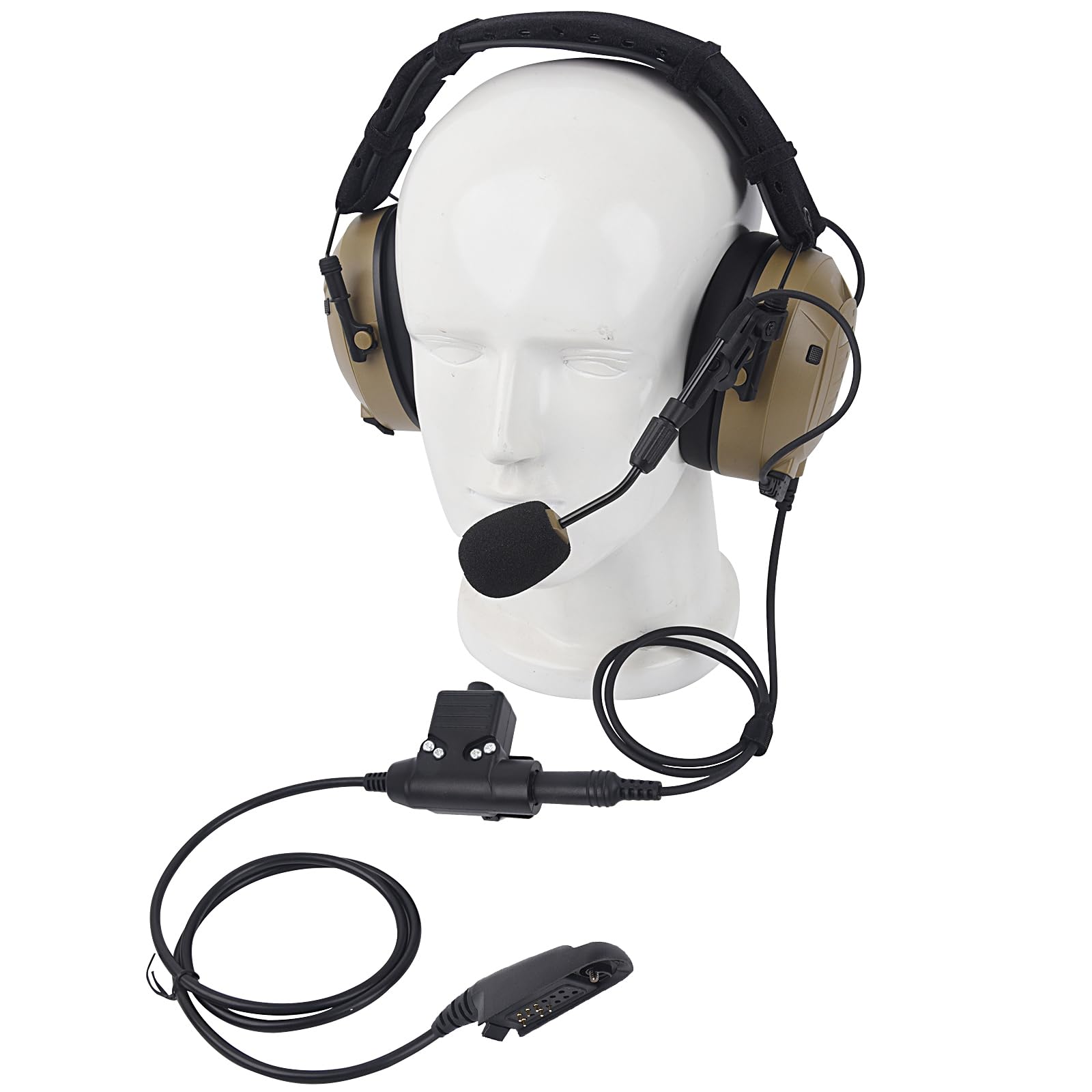 Pdflie Noise Cancelling Sound Pick Up U94 Ptt Boom Mic Headphone Military Communication Intercom