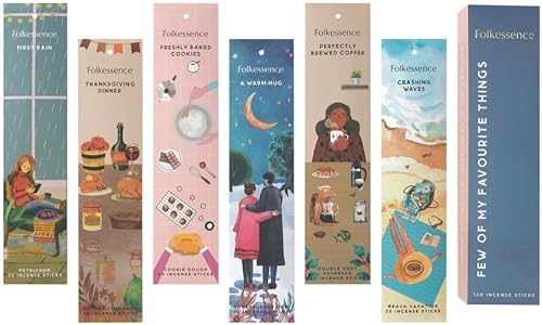 Folkulture Varitas de incienso | Paquete de 6 (120) varillas de incienso no tóxicas para otoño, aromas de otoño con tiempo de combustión de 45 Cree