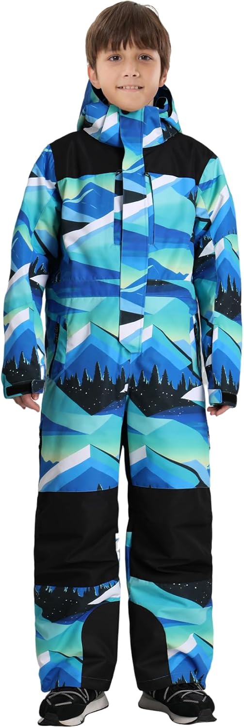 GSOU SNOW Kids Snow Suit One Piece Ski Suit Boys Girls Snowboard Jumpsuits Waterproof Youth Snowsuit Outfit
