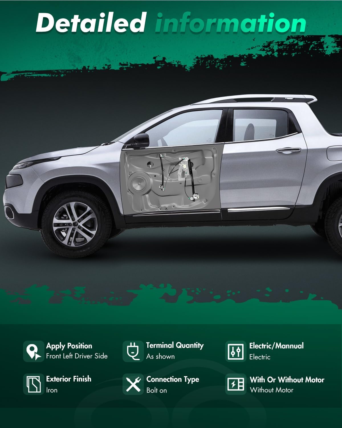 740-478 51338252393 Front Driver Side Window Regulator W/o Motor Compatible For BMW 525i 2001-2003 For BMW 528i 1997-2000 For BMW 530i 2001-2003 For BMW 540i 1997-2003 For BMW M5 2000-2003