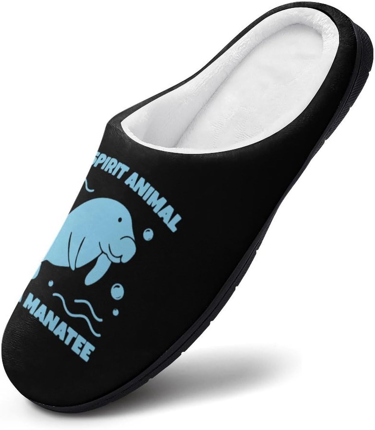 My Spirit Animal Is A Manatee Women's House Slippers Memory Foam Warm Shoes Spa Rubber Sole Indoor Outdoor