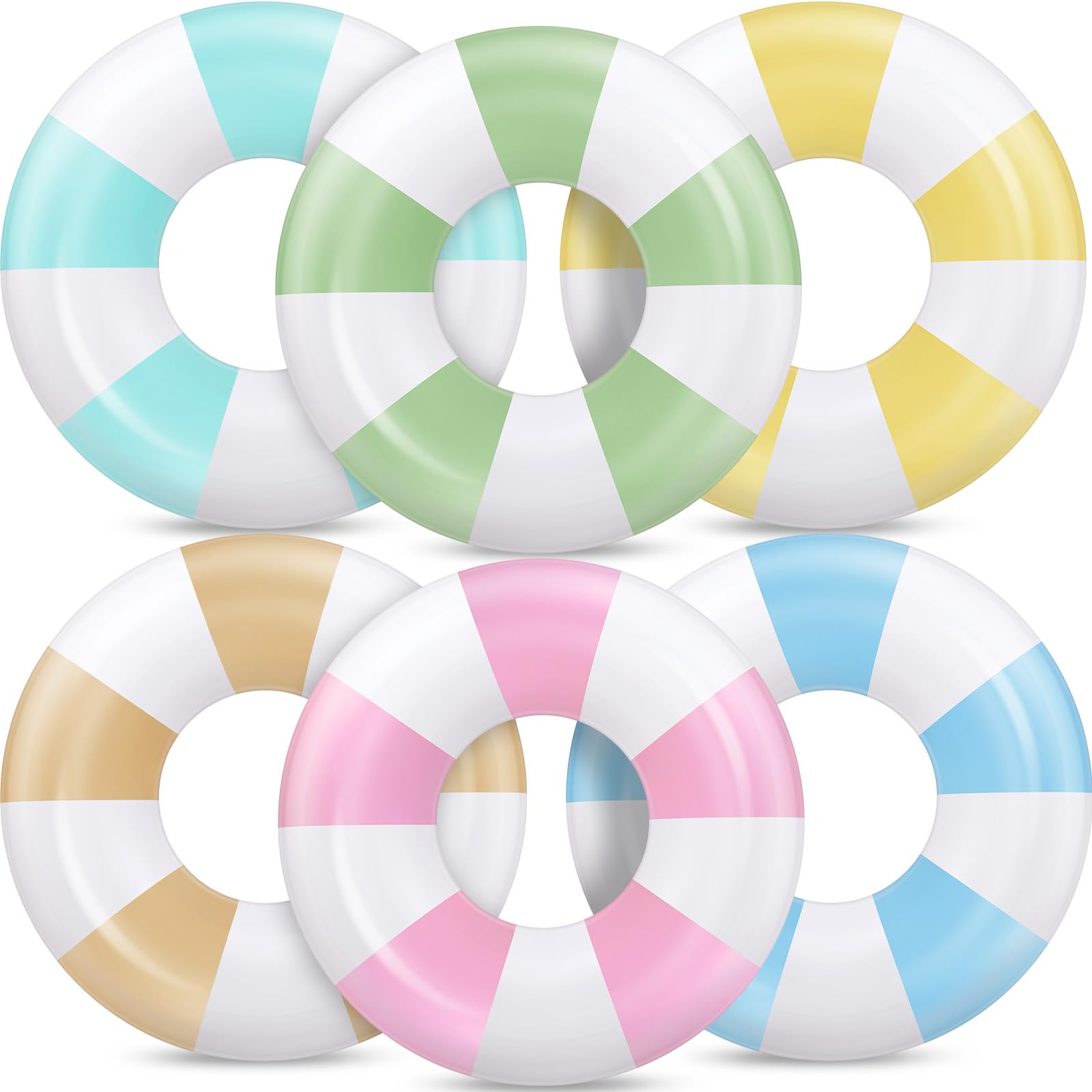 ShinyRelief 6 Pcs 42 Inch Pool Floats Tubes for Adults Large Inflatable Floats Swimming Rings for Pool Summer Beach Hawaii Tropical Bachelorette Party Supplies