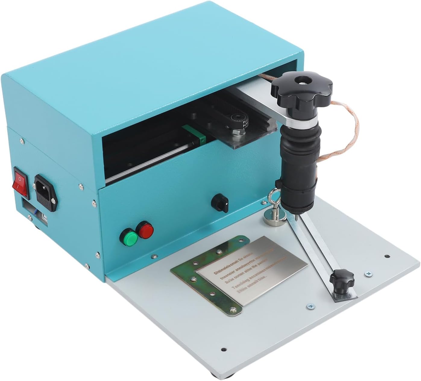 Electric Marking Machine 170x100mm, Industrial Metal Plate Nameplate Marker, Electric Engraving Machine with Copper Motor ≤1KW, Adjustable Depth 0.01-1.5mm, for Equipment Valves Signs Labels