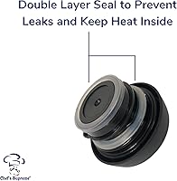 Vista 2 de Chef's Supreme Jarra de café comercial: capacidad de 1.5 litros (50 onzas), carcasa de acero inoxidable con interior térmico de doble capa que