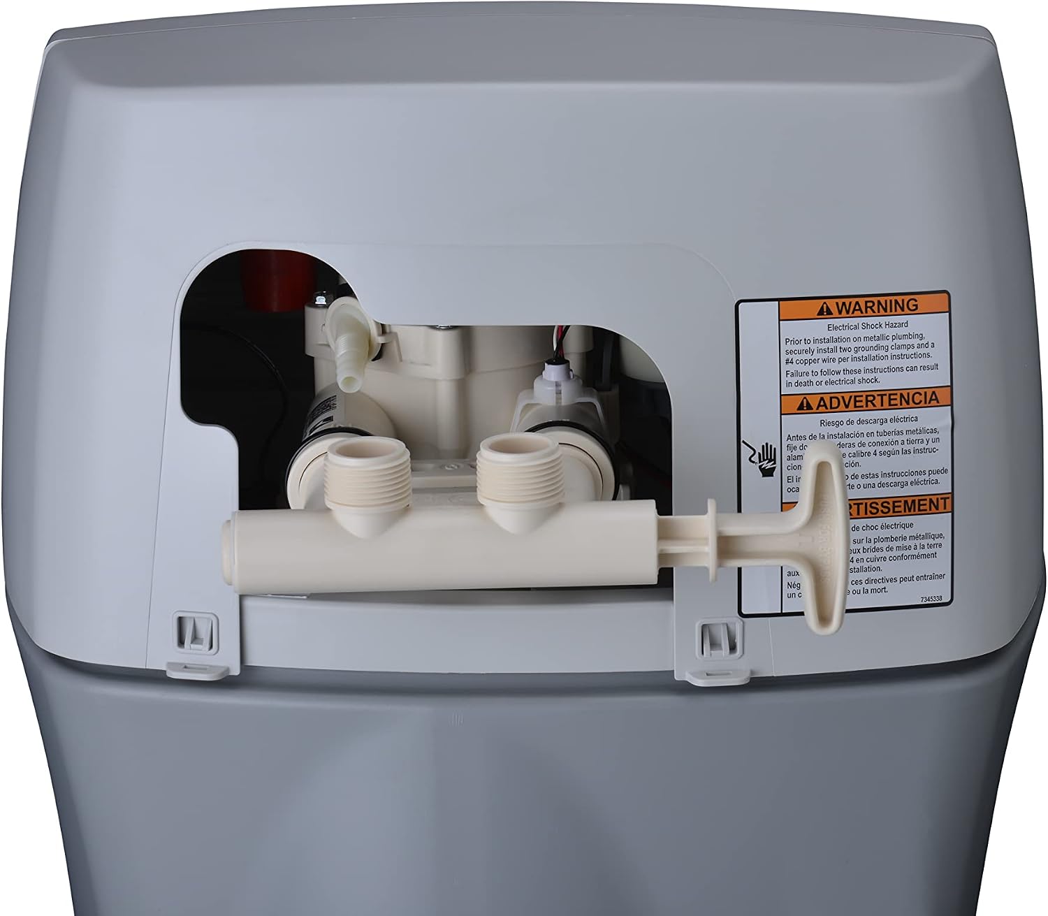 Whirlpool WHES30E 30,000 Grain Softener | Salt & Water Saving Technology | NSF Certified | Automatic Whole House Soft Water Regeneration, 0.75 inches, Off-White