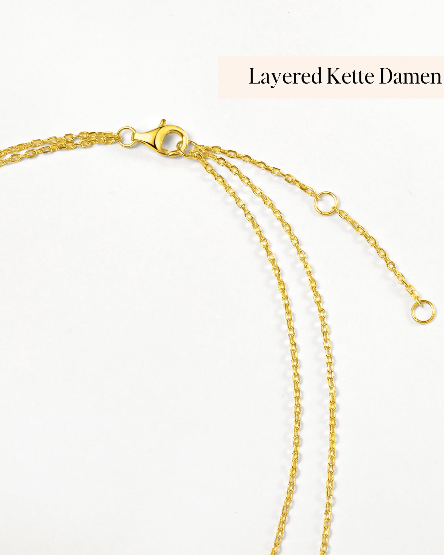 FANCIME Collar con capas para mujer con colgante, chapado en oro amarillo de 14 quilates, collar personalizado delicado de varias filas, collar de plata de ley 925, joyas para mujer y niña