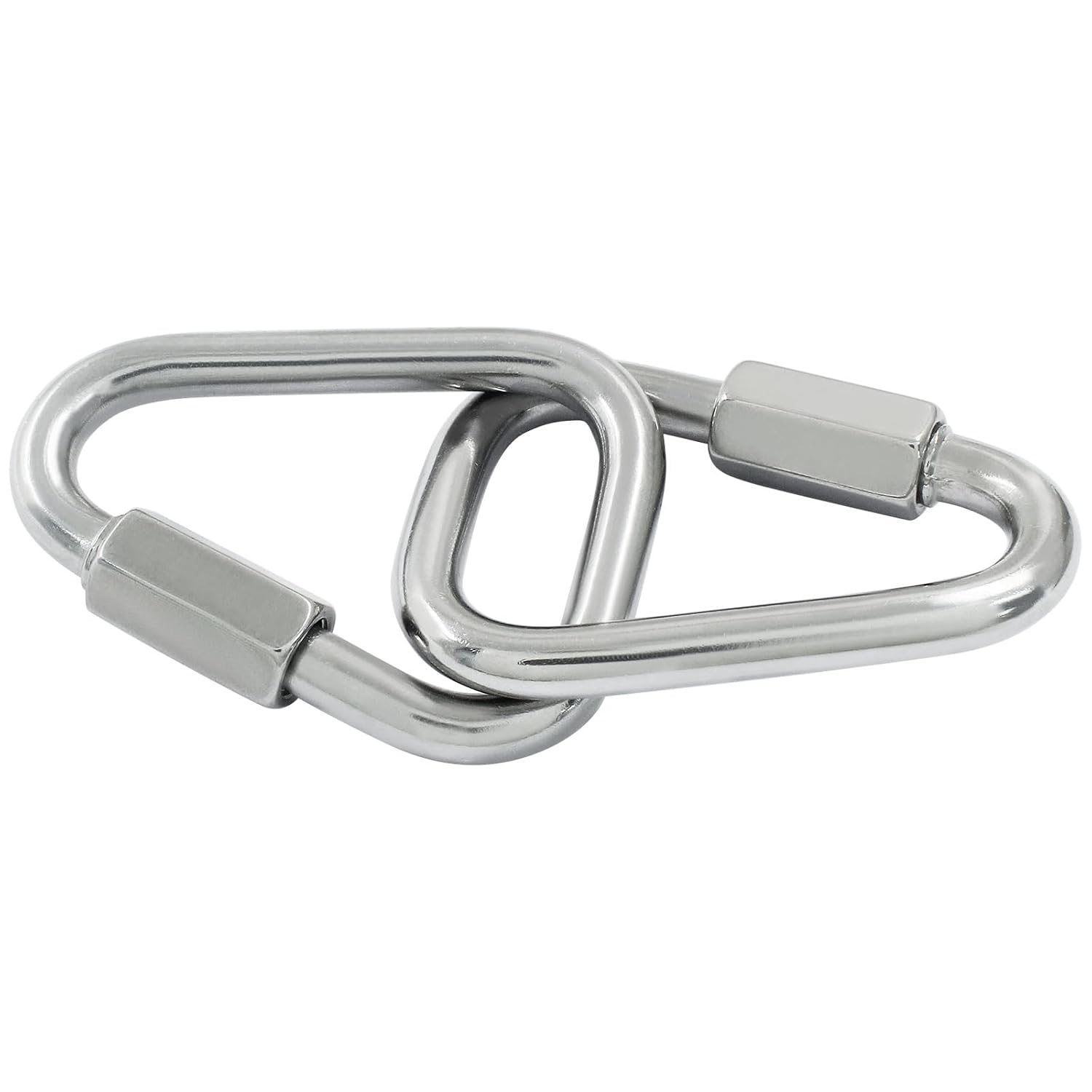2 Pack M8 Heavy Duty Triangle Quick Links, 2.9" Stainless Steel Carabiners with Triangular Locking Hooks, Quick Connects for Camping & Outdoor Gear - Image 4
