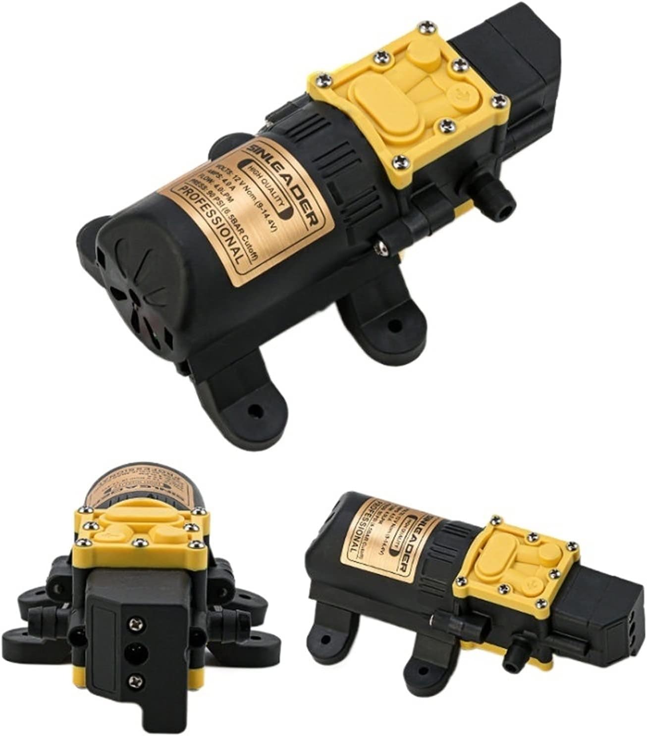 Adjustable Small Submersible Pump 12V 5L/min High Pressure Self Priming Water Pump Intelligent Valve Sprayer Pump for Garden Farm Chemical Pesticide RV Boat