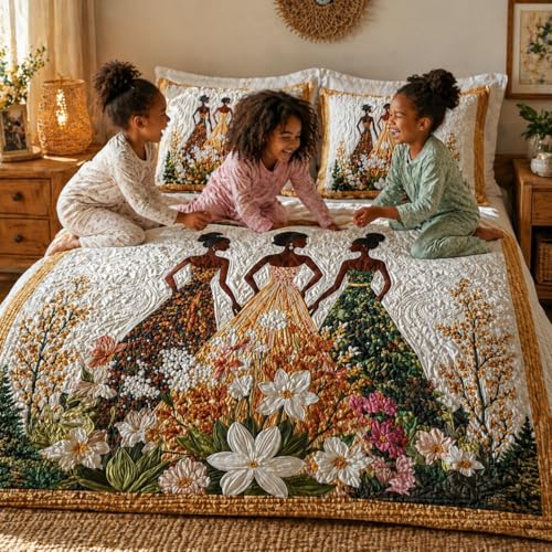 Image of Rosealia Bedsheet Set with 7D Digital Prints, Cotton Feel, Queen Size, 90x100 Inches, 1 Bedsheet and 2 Pillow Covers (Design 3)