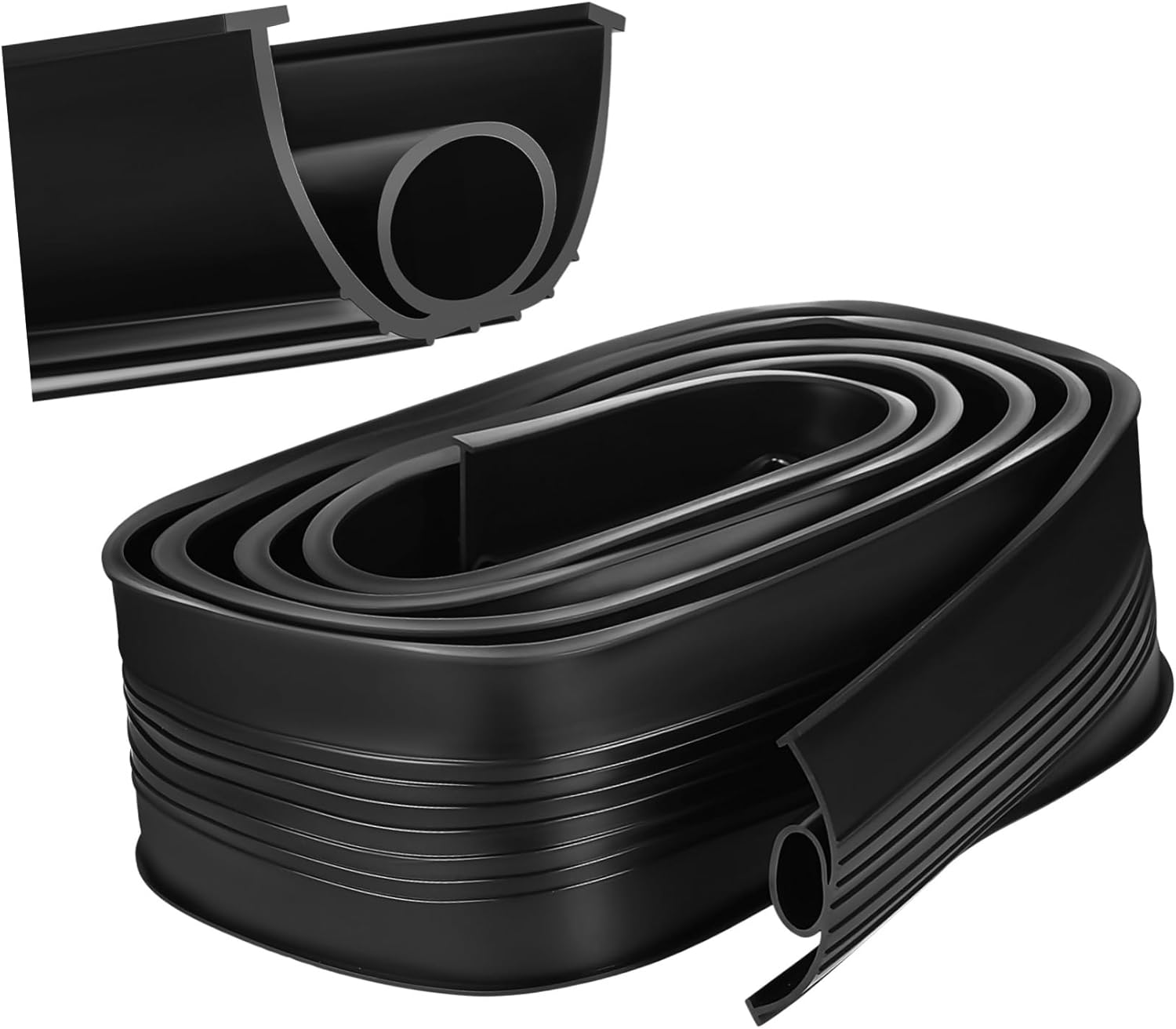 Uonlytech 1 Roll Garage Door Seal Strip Extra Thick Epdm Material Weatherproof Water Barrier Door Draft Stopper Garage Trim Filler