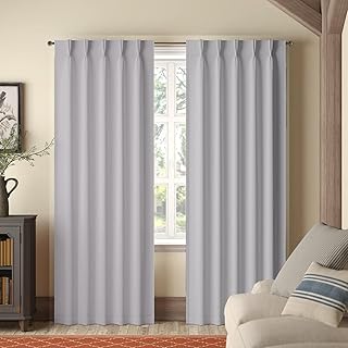 Magic Drapes Pinch Pleated Drapes 84 Inch Length 2 Panels Set Room Darkening Pinch Pleated Curtains Blackout for Living Room Bedroom Insulated Traverse Rod Window Treatment W(26