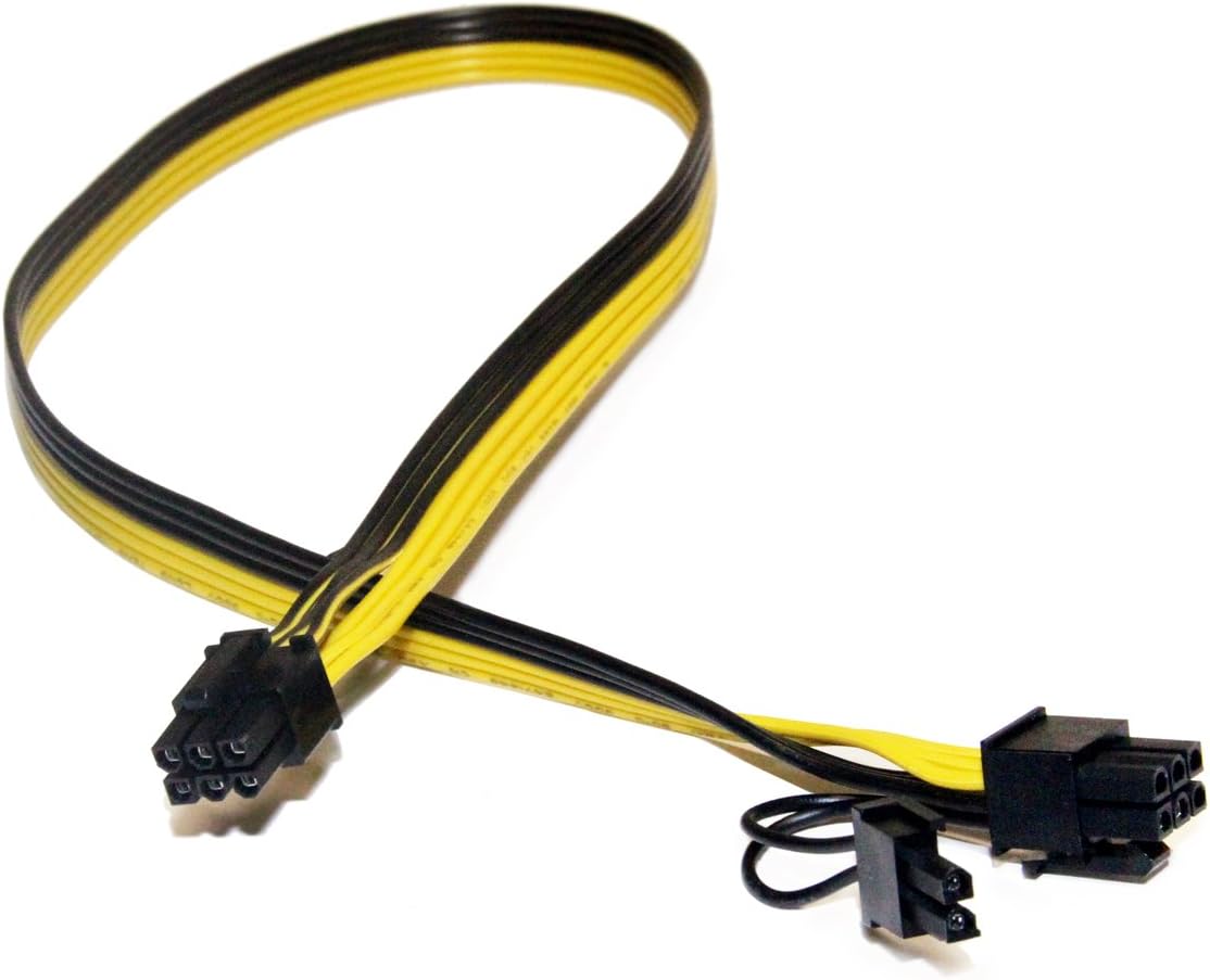 PCIe 6 Pin Male to 8 Pin (6+2) Male, PCI Express Power Adapter Cable ONLY for CoolerMaster and Thermaltake Power Supply with PCIe 6 Pin Port for Graphics Video Card 20-inches