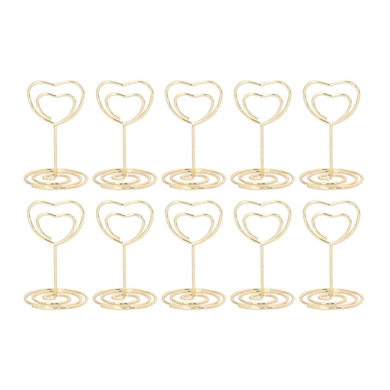 QMDSNFB Table Number Holders 10pcs Heart Shape Place Card Holder Photo Menu WeddingParty Decor Memo Table Number Card Note Holder Office Memo Folder sturdy