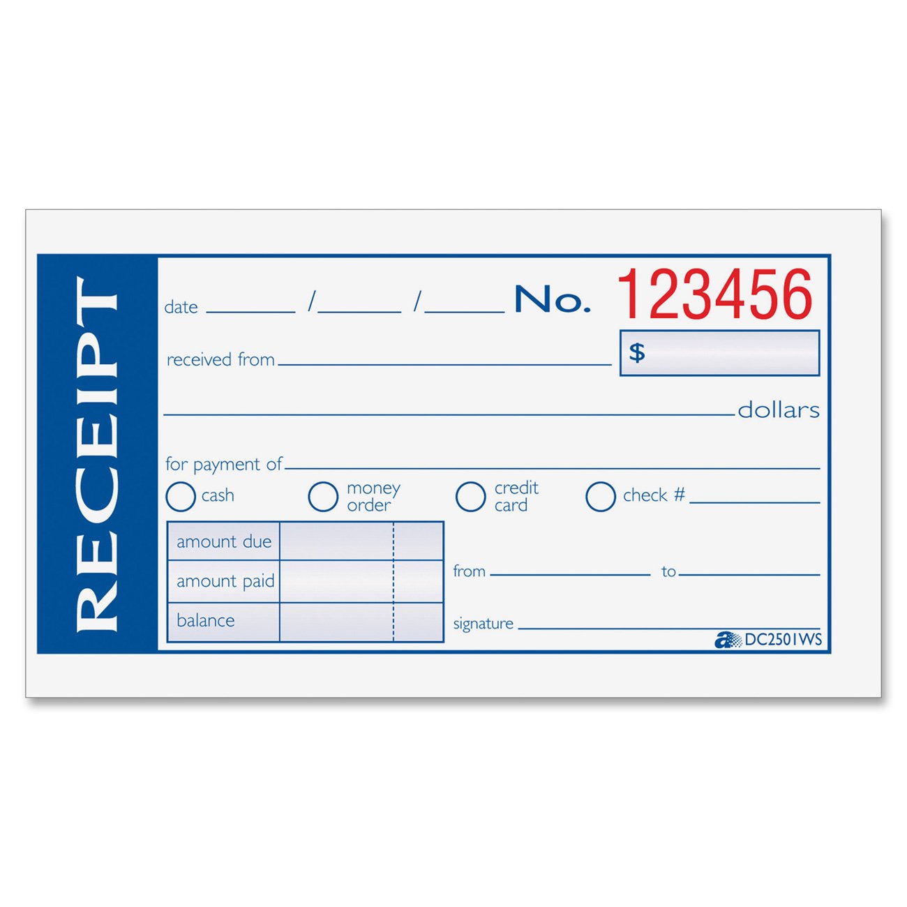 Amazon.com : Adams Write 'n Stick Money and Rent Receipt, 2-Part,  Carbonless, 2.75 x 5.38 Inches, White and Canary, 50 Sets (DC2501WS) :  Blank Receipt Forms : Office Products