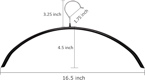 Miniatura 9 de Tosnail Paquete de 20 perchas negras de contorno súper agarre, antideslizantes, perchas de suéteres, solución de colgador sin hoyuelos y arrugas,