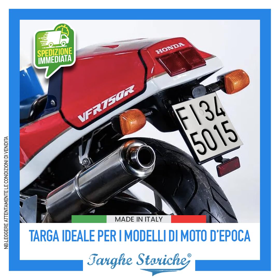Targhe Storiche Moto Epoca Alluminio Catarifrangente Replica Personalizzata Made in Italy 1985-1994