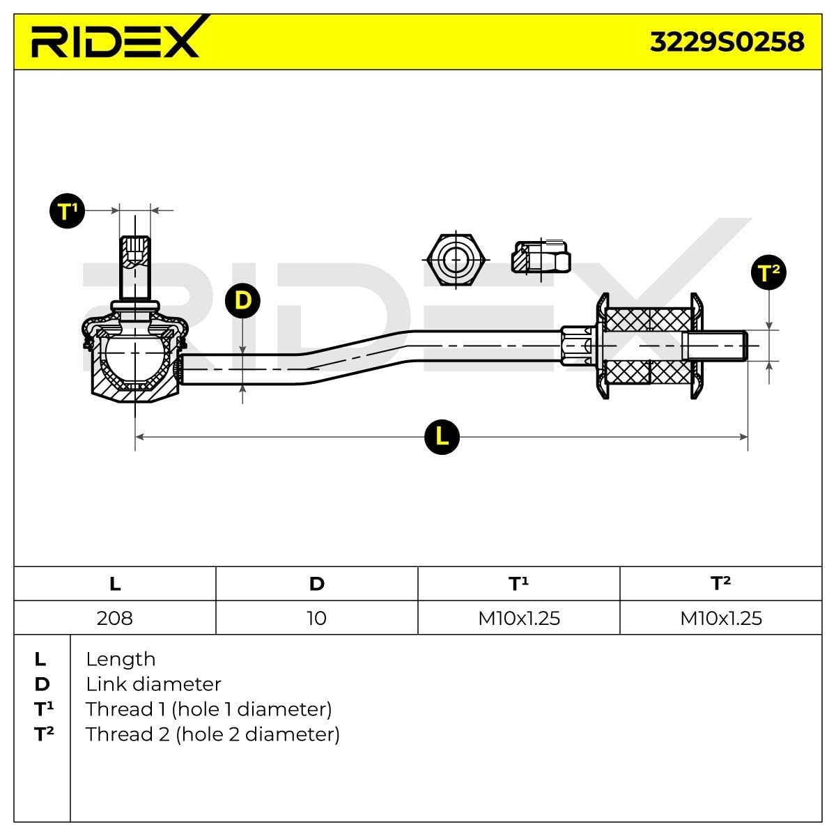 Bieleta De Suspensión Trasera Izquierda Para Toyota RAV4 – Recambio De Calidad RIDEX