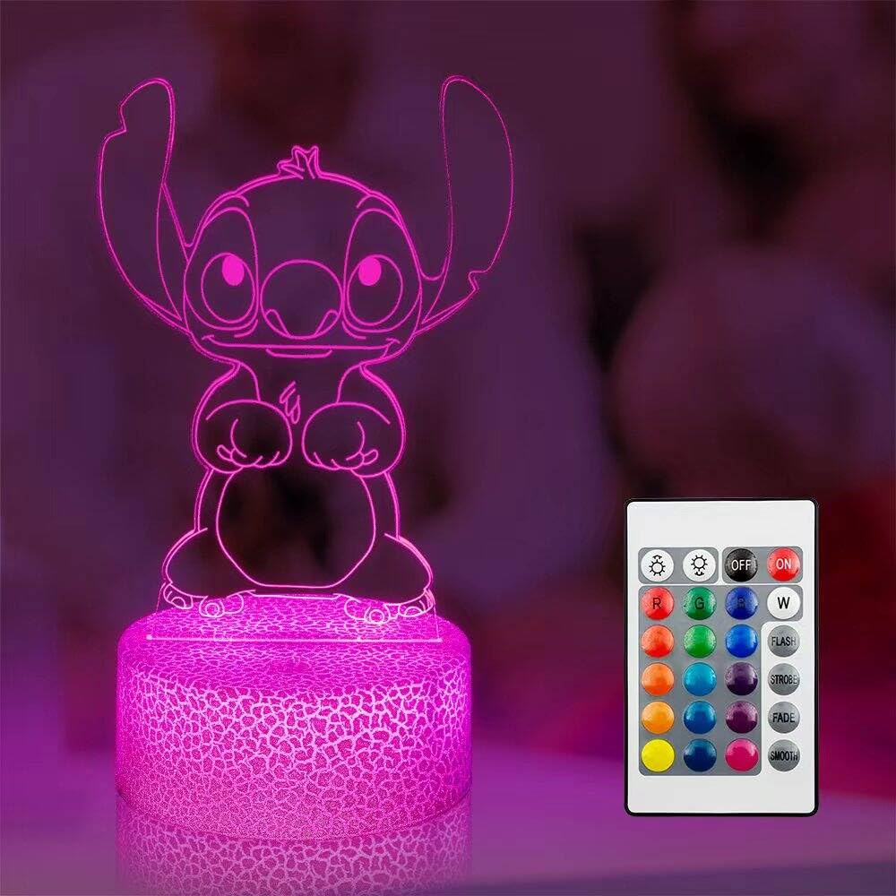 HUITANQIAN 3D Night Light for Kids -16 Colors 3D Illusion Lamp with Remote Smart Touch Bedroom Decoration Led
