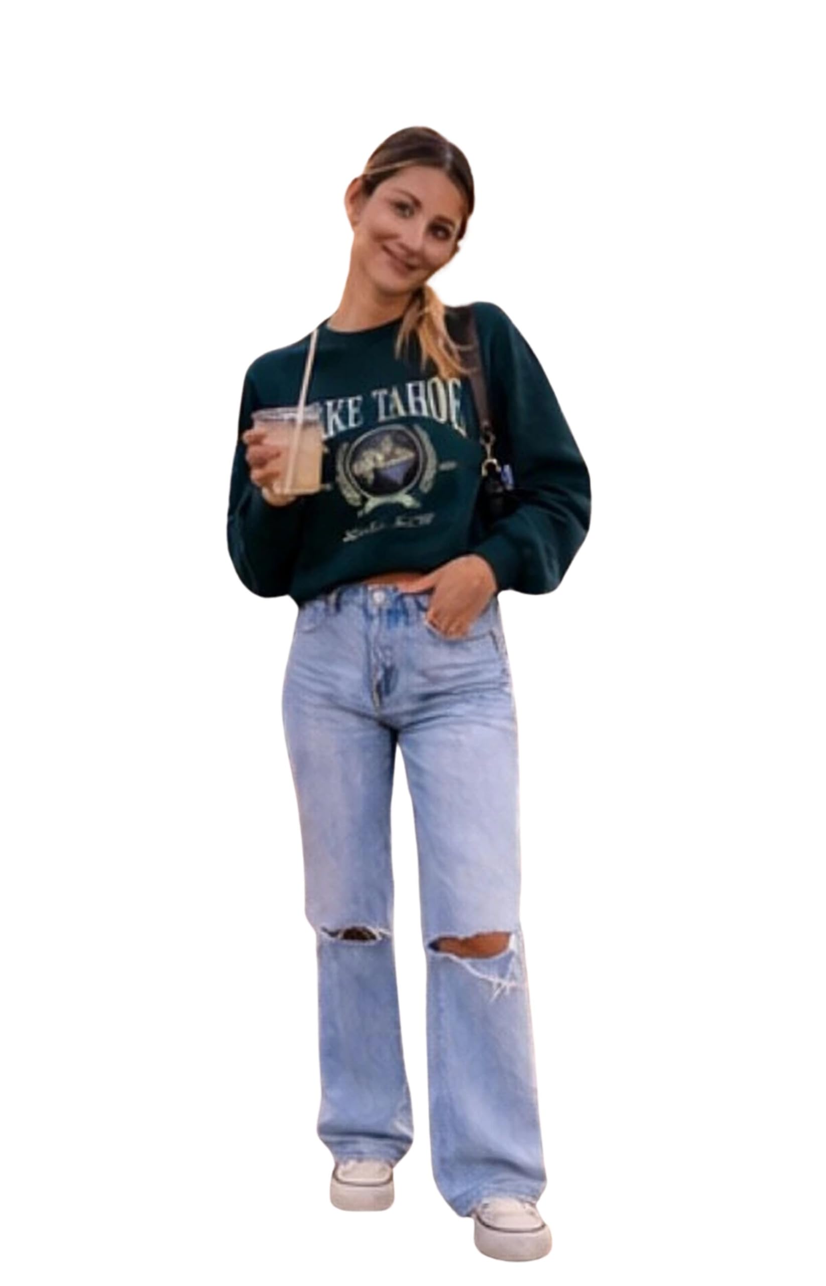 Womens Denim High Waisted Knee Cut Ripped Jeans Ice Blue Wide Leg Relaxed Fit Distressed Stylish Denim Trousers Comfortable Fashionable Denim Pants for Women and Girls-picture-47