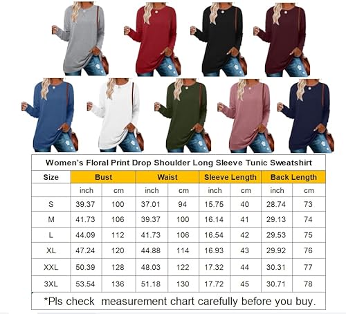 Bette Boutik Plain White Tunic Womens Long Sweatshirt Cotton Crewneck Sweatshirt Tops Long Sleeve Sweatshirts Plain Women'S Plus Size Tops White Medium thumb #5