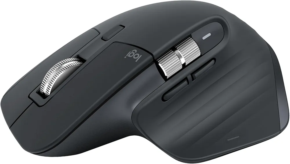 Logitech MX Master 3S - Souris sans fil hautes performances, défilement ultra-rapide, Ergo, 8 000 DPI, suivi sur verre, clics silencieux, USB C, Bluetooth, Windows, Linux, Chrome - noir