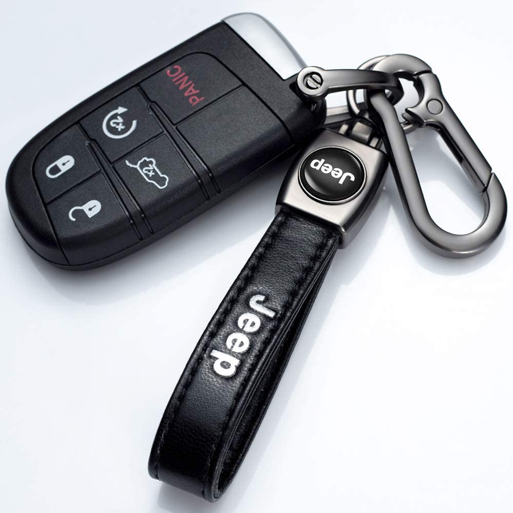 NonoB Leather Car Keychain, Metal Car Key Ring for 1 - 4